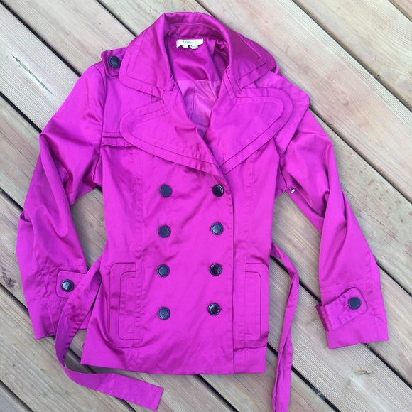 appraisal Jackets & Blazers - Hot Pink pea coat jacket satiny large